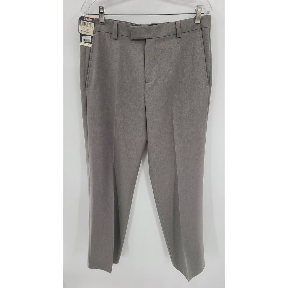 Kenneth Cole Reaction Men Gray Vertical‎ Texture Dress Pants 33W x 30L NWT
